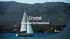  Presentation with sails sailing yacht catamaran sailing - PPT layouts with gliding - sailing yacht glides near background and a ocean colored foreground