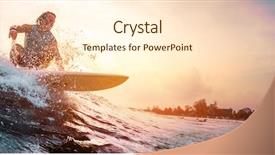  Presentation with ocean wave - Slide deck with gliding - surfer rides the ocean wave background and a cream colored foreground