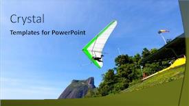  Presentation with flight - PPT theme enhanced with gliding-flight-in-the-beautiful background and a light blue colored foreground
