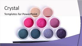  Presentation with eye shadow - Presentation having glimmering - top view of mineral eye background and a white colored foreground