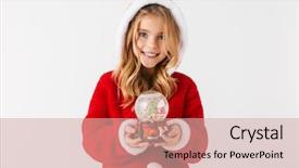  Presentation with cheerful stylish city girl using - Slides featuring glisten - cheerful little girl wearing christmas background and a coral colored foreground