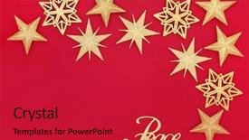  Presentation with gold glitter - PPT theme with glitter bauble decorations and peace background and a  colored foreground