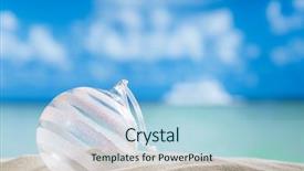  Presentation with beach ball - Colorful presentation design enhanced with glitter christmas glass ball backdrop and a light blue colored foreground