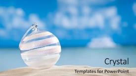  Presentation with beach ball - Audience pleasing slide deck consisting of christmas glass ball on beach backdrop and a light blue colored foreground