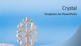  Presentation with white sand - Audience pleasing PPT theme consisting of glitter christmas snowflake on white backdrop and a light blue colored foreground