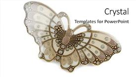 Presentation with butterfly - Audience pleasing theme consisting of crystal flowers - beautiful hairpin-butterfly isolated on white backdrop and a white colored foreground