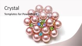  Presentation with pink white - Beautiful PPT layouts featuring crystal flowers - beautiful pink brooch isolated backdrop and a white colored foreground