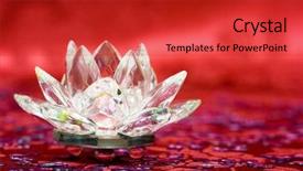  Presentation with crystal - Colorful theme enhanced with crystal flowers - diamond flower on red background backdrop and a red colored foreground