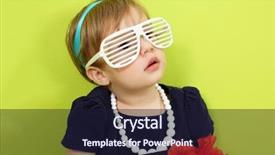  Presentation with white green - Beautiful slide deck featuring glitter red carpet - little girl in striped glasses backdrop and a wine colored foreground