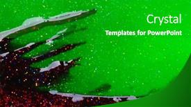  Presentation with green glitter - PPT layouts having glitter-slime-background-glossy-texture background and a shamrock green colored foreground