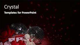  Presentation with music hearts - Presentation theme having glittering-mirror-disco-ball background and a black colored foreground