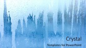  Presentation with ice frozen - Slides with window pane coated shiny icy background and a light blue colored foreground