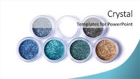  Presentation with metallic - Slide set having two rows of metallic glitters background and a white colored foreground