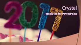  Presentation with new year - Theme with glittering numbers of different colors background and a wine colored foreground