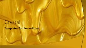  Presentation with dripping paint - Presentation theme consisting of glittering-shiny-metallic-gold-paint background and a gold colored foreground