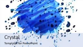 Presentation with abstract watercolor - Beautiful presentation theme featuring paint splatter decorate background - abstract watercolor blot splash backdrop and a light blue colored foreground