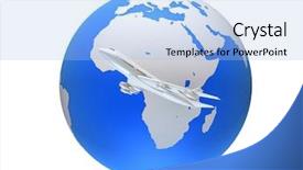  Presentation with night sky little plane moon - Audience pleasing theme consisting of global - plane backdrop and a light blue colored foreground