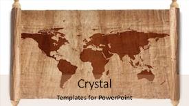  Presentation with ancient asia - Slide deck featuring global asia - horizontal ancient world map world background and a coral colored foreground