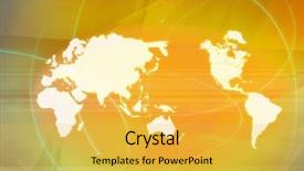  Presentation with world map - Presentation enhanced with global asia - world map technology-style background and a yellow colored foreground