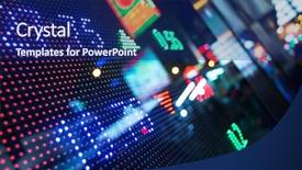  Presentation with hong kong stock market - Presentation featuring display of stock market quotes background and a navy blue colored foreground