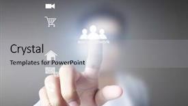  Presentation with artificial neural network structure fragment - Slides featuring global business concept - social network structure background and a  colored foreground