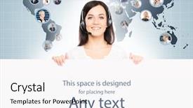  Presentation with call center - Amazing theme having global business concept world map backdrop and a  colored foreground