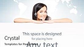  Presentation with call center - Slides enhanced with global business concept world map background and a white colored foreground