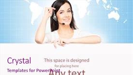  Presentation with call center - Audience pleasing PPT layouts consisting of global business concept world map backdrop and a sky blue colored foreground