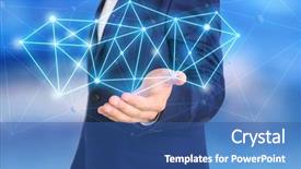  Presentation with wireless - Theme enhanced with global business services - wireless connection futuristic technology concept background and a ocean colored foreground