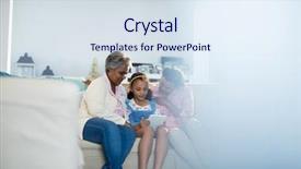  Presentation with using digital tablet - Colorful PPT layouts enhanced with global citizen - happy family using digital tablet backdrop and a  colored foreground