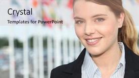  Presentation with national - Beautiful PPT theme featuring global citizenship - diplomat stood in front backdrop and a coral colored foreground