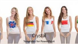  Presentation with language - Beautiful PPT layouts featuring global citizenship - international language school students backdrop and a lemonade colored foreground