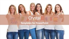  Presentation with teens - Presentation design consisting of global citizenship - international teens with flags background and a coral colored foreground