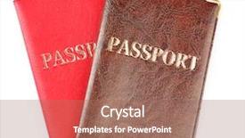  Presentation with global - Presentation design consisting of global citizenship - passports isolated on white background and a  colored foreground