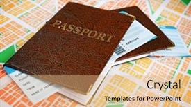  Presentation with map philippines - Slide set featuring global citizenship - passports with tickets on map background and a coral colored foreground