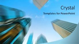 Presentation with motion - Amazing presentation design having global city - low angle view of skyscrapers backdrop and a  colored foreground