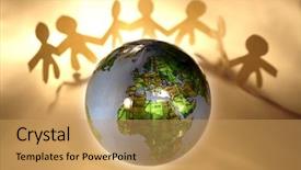  Presentation with light and globe people - Audience pleasing presentation consisting of global collaberation - people and globe backdrop and a yellow colored foreground