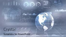  Presentation with global - Slide deck enhanced with global-communication-and-technology-image background and a light blue colored foreground