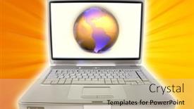  Presentation with global - Audience pleasing presentation theme consisting of global-communications backdrop and a soft green colored foreground