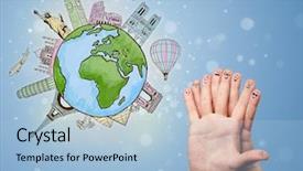  Presentation with college education happy smiling - Audience pleasing slide set consisting of global community - cheerful happy smiling fingers backdrop and a  colored foreground