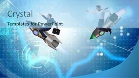  Presentation with global - Cool new PPT theme with global-competition-concept-with-chasing backdrop and a light blue colored foreground