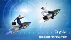  Presentation with global market integration - Theme having global competition concept with chasing background and a teal colored foreground