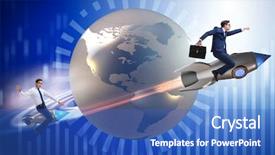  Presentation with competition - Slide set enhanced with global competition concept with chasing background and a teal colored foreground