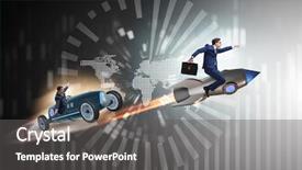  Presentation with business competition - Beautiful slide deck featuring global competitiveness - competition concept with business people backdrop and a dark gray colored foreground