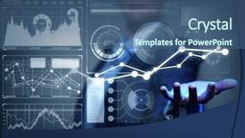  Presentation with blue eyes technology high tech - Presentation having global computer network - high technologies for your success background and a ocean colored foreground