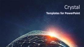  Presentation with networking - Cool new presentation design with global connection and networking 3d rendering backdrop and a navy blue colored foreground