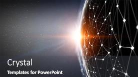  Presentation with connection - Audience pleasing PPT layouts consisting of global-connection-and-networking-3d backdrop and a dark gray colored foreground