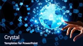  Presentation with digital globe on forex - Presentation theme with global connection concept with digital background and a navy blue colored foreground