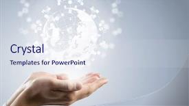  Presentation with connection - Amazing theme having global connection concept with digital backdrop and a sky blue colored foreground