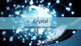  Presentation with connection - Slides enhanced with global connection concept with digital background and a light blue colored foreground